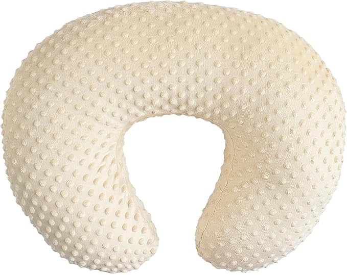 iEvolve Minky Nursing Pillow Cover Breast Feeding Pillow Cover Slipcover U Shape for Baby Boy Girl,Cover Only(LightBeige)