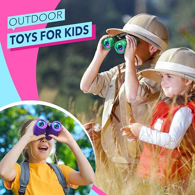 Girls Toys Age 3-7: LET'S GO! Compact Bird Watching Binoculars for Kids Ages 3 4 5 6 7 Year Old Girl Boy Gifts Idea Outside Travel Educational Toy for Kid Preschool Toddler Easter Stuffers