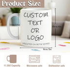 Custom Photo & Text Mug Add Personalized Text, Upload Your Image Personalized 11.5oz Mug Choose From Various Designs The Suitable Gift for Parents (C01 TEXT)