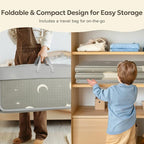 Extra Large Foldable Play Mat, Reversible Baby Play Mat with Edge Reinforcement, Non-Toxic & Waterproof Baby Mat for Floor, Foam Playmat with Travel Bag, Rainbow, Cloud & Moon, 79"x71"