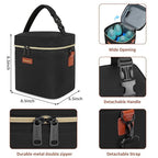Mancro Breastmilk Cooler Bag Travel, Fits 4 Baby Bottles Up to 9 Ounce, Baby Bottle Bag with Ice Pack, Insulation Breast Milk Cooler Travel, Black