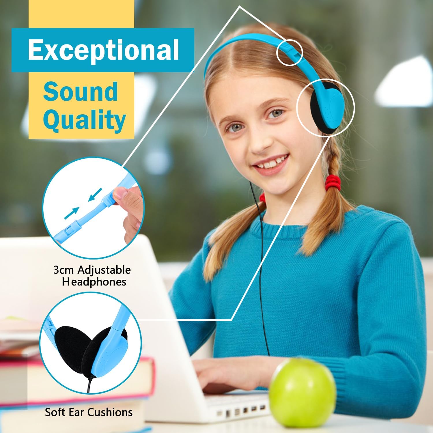 Kids Headphones Bulk 30 Pack for School Classroom Students Children Toddler Boys Girls Teen Adults