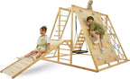 Avenlur Sweetgum Indoor Wooden Playset, 8-in-1 Climber with Rock Wall, Slide, Monkey Bars, Swing, Ages 2-6 Years
