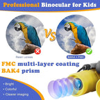 Obuby Real Binoculars for Kids Gifts for 3-12 Years Boys Girls 8x21 High-Resolution Optics Compact Toy Binocular for Bird Watching,Travel, Camping