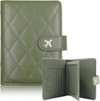 Melsbrinna Rfid Passport Holder for Travel women/Men, Cute Passport Wallet Rfid Blocking Card Slots, Rfid Passport Cover/CaseTravel Wallet, Passport Book Holder (1, LG GREEN)