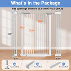 40.5" Extra Tall Baby Gate for Stairs, 29.6"-40.5" Extra Wide Dog Gate Indoor for The House, Auto Close Pressure Mounted Safety Child Toddler Gate, Pet Gate for Doorways Kitchen, White