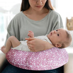 Nursing Pillow with 2 Piece Removable Ultra Soft&Stretchy Cover,Nursing Pillows for Breastfeeding,Tummy time and Baby Sitting Support,Leaves Pattern