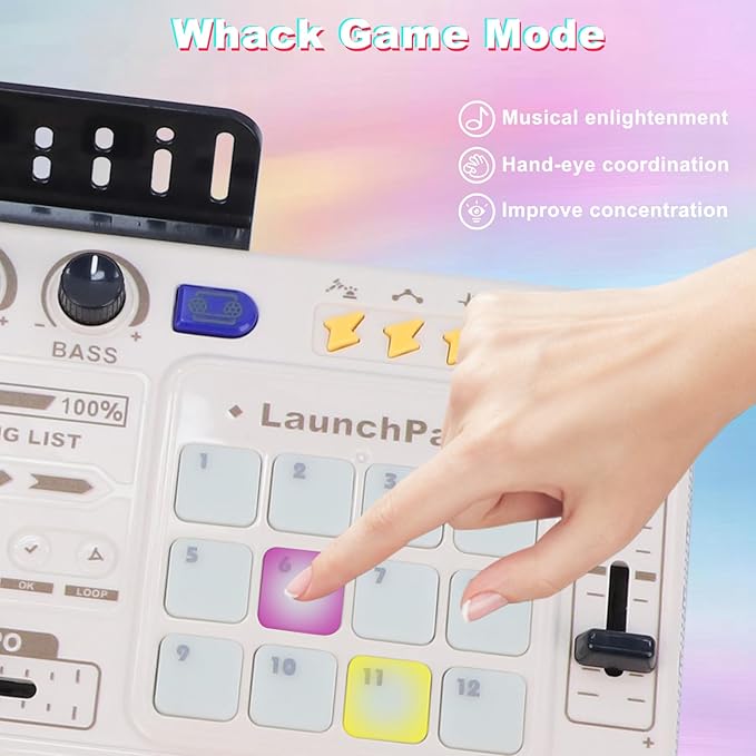 Magic4U Kids DJ Mixer, Toddler Rechargeable DJ Set with Lights, Sound Effect, Demo Songs and Reaction Music Games, Musical Toys Birthday Party Gift for 3-9 Years Old Girls Boys