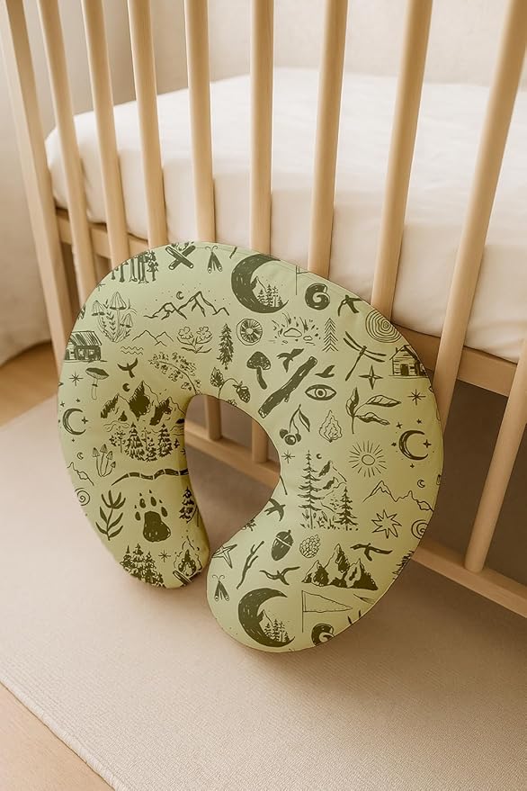 Nursing Pillow Covers 2 Pack, Breastfeeding Pillow Slipcovers Soft and Stretchy, Nursing Covers for Baby Girls Boys Newborn