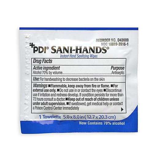 Sani-Hands Hand Sanitizer Wipes 100 Packets Per Box