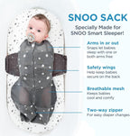 Happiest Baby SNOO Sleep Sack - 100% Organic Cotton Baby Swaddle Blanket - Doctor Designed Promotes Healthy Hip Development (Rose Planets, Medium)