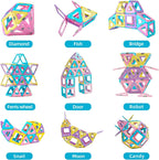TOKBLOK 40-Piece Candy-Colored Magnetic Tiles for 3-6 Years Old - STEM Learning, Creative Building Blocks, Perfect Toddler Gifts for Boys & Girls - Starter Set