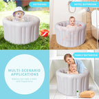 Inflatable Baby Bath Seat for Sitting Up XL, Inflatable Soft Tub for 12-24 Months, Anti - Collision with Temperature Sensing, Portable Toddler Bath Support for Home & Travel