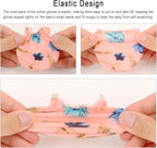 BQUBO Newborn Infant Toddler Mittens No Scratch Cotton Elastic Wrist Gloves Hypoallergenic for 0-6 Months Baby Boys Girls