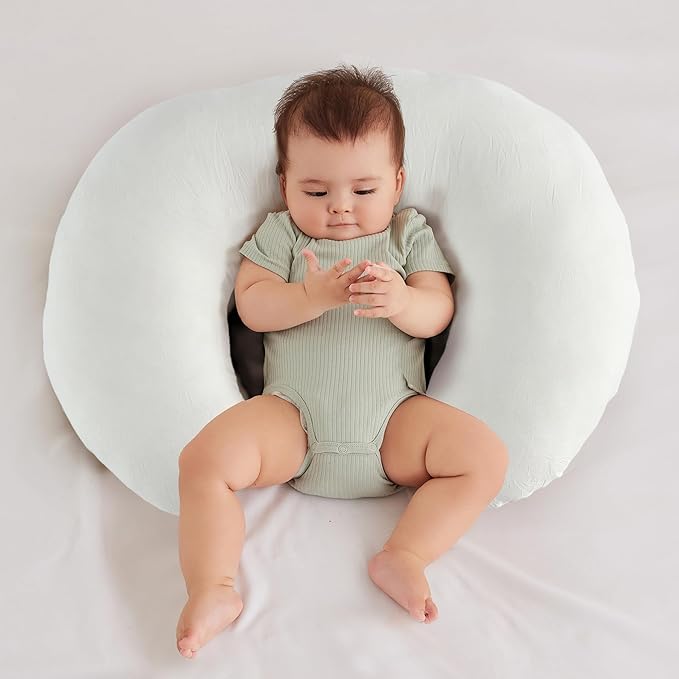 Nursing Pillow for Bottle and Breastfeeding, Ergonomic Comfort Nursing Essentials for Mom and Baby, Feeding Support Pillow with Removable Cover, Easier and Healthier Nursing (Naked Pillow)