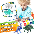 BAODLON Kids Arts Crafts Set Dinosaur Toy Painting Kit - 10 Dinosaur Figurines, Decorate Your Dinosaurs, Create a Dino World Painting Toys Gifts for 5, 6, 7, 8 Year Old Boys Kids Girls Toddlers