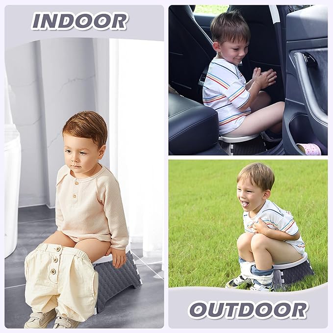 Portable Potty for Toddler Travel, Kids Travel Potty Training Chair with Travel Bag,Baby Potty Training Toilet for Outdoor and Indoor Easy to Clean(Gray) by Yszawmx, Includes 30 Replacement Bags