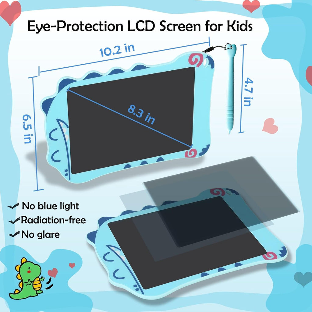 LCD Writing Tablet Dinosaur Toys for Boys Kids, Colorful Toddler Blue Toys Drawing Board, Educational Children Toy, Doodle Pad for 3 4 5 6 7 8 Year Old Boy Kid Birthday Party Christmas Gifts,8.5inch
