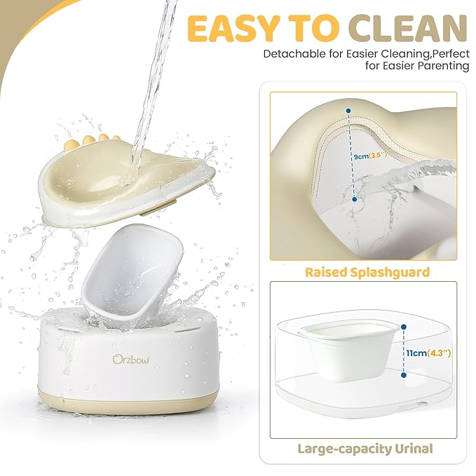 Orzbow 3-in-1 Potty Training Toilet, Detachable Baby Potty, As Toddler Toilet Seat, Chair, Step Stool for Boys & Girls 18+ Months, Potty Training Seat with Splash Guard, Easy Clean, Khaki