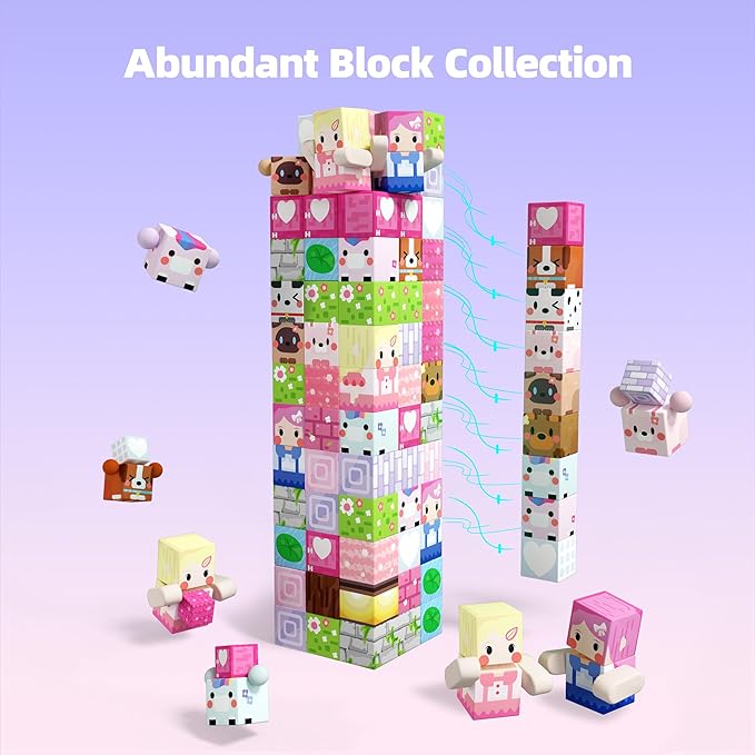 GobiDex Magnetic Blocks Kid Building Toys for 3+ Years Old Girls, STEM Sensory Gifts for Princess, Kids Magnets Build MagWonder World Game for Toddler