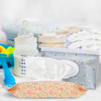 2Packs Baby Wipes Dispenser Portable Baby Wipe Holder Refillable Wet Wipes Container Reusable Travel Wipes Case, Keeps Wipes Fresh(Blue)