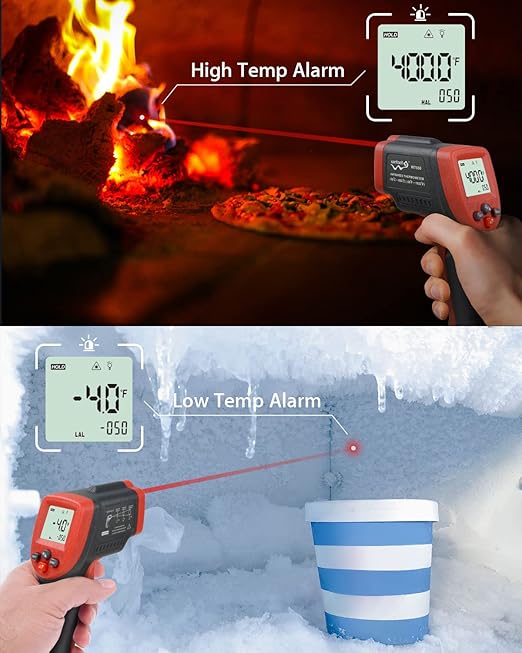 Wintact Infrared Thermometer Temperature Gun, Non-Contact Digital Surface Laser Heat Temp Gun for Kitchen Cooking Food Pizza Oven Grill Fridge -58℉ to 1022℉