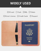 ALLIVE Passport Holder for Travel Women Men,Genuine Leather Passport Cover Wallet,Travel Must Haves Airport Essentials Travel Gifts Beige