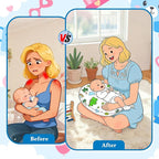 Nursing Pillow, Ergonomic Breastfeeding Pillow for Breastfeeding & Bottle Feeding, Standard Size Breathable with Washable Cover, Hypoallergenic, Tummy Time & Sitting Support (0-18Months)