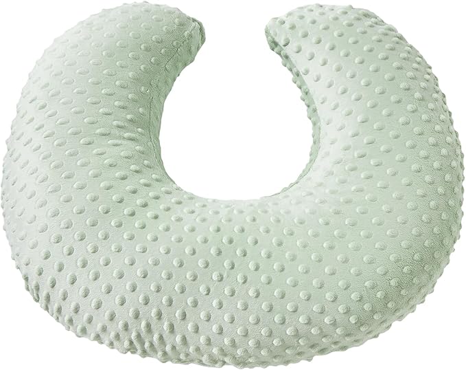 Nursing Pillow and Positioner Breastfeeding and Bottle Feeding, Propping Baby, Tummy Time, Sitting Support, with Removable Polyester Cover, dots Fabric, for Baby Boy Girl(Bay)