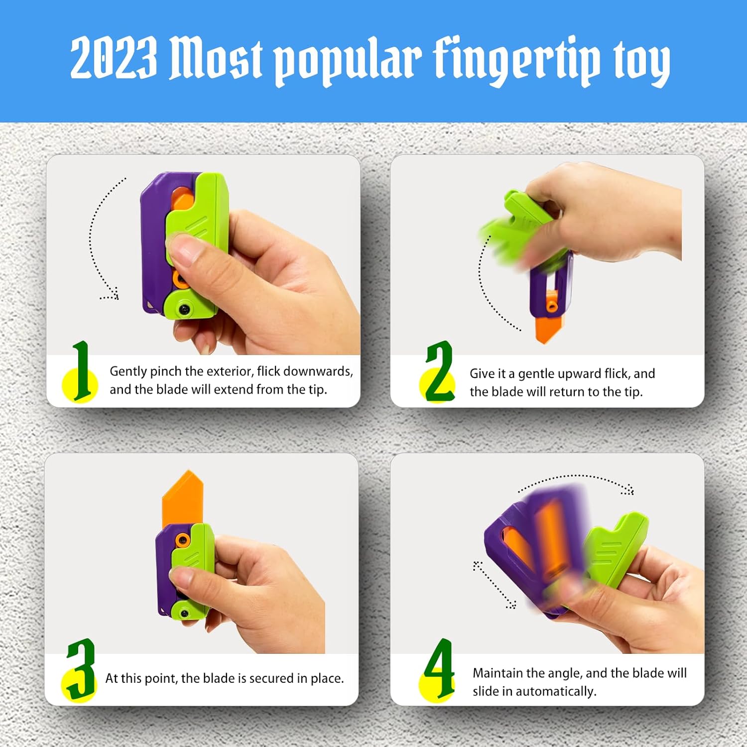 2 Pieces 3D Printing Fidget Knife Toy Carrot Toy Knife for Anxiety Stress Fidget Toys Sensory Toys Anxiety Stress Relief Toy Perfect for ADHD, ADD and Autism Purple and Purplee Knife Toy