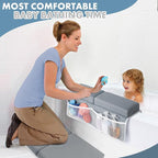 beiens Bath Kneeler and Elbow Rest Pad Set - 1.5'' Comfortable Thick Baby Bath Kneeler Pads, Quick Dry Soft Kneeling Pad for Baby Bath Time, Non-Slip Knee& Arm Support Bathtub Mat with Toys Organizer