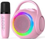 Hockvill Mini Karaoke Machine for Kids with Microphone, Bluetooth Toddler Karaoke Toy with LED Lights, Rechargeable Portable Speaker for Girls & Boys Ages 3-10, Children’s Day & Birthday Gift Ideas