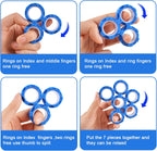 6PCS Magnetic Rings, Colorful Magnetic Ring Fidget Toys, ADHD Anxiety Relief Decompression Finger Magnetic Ring,Funny Gifts Kids Magnetic Spinner Ring for Boys Girl
