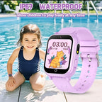 Kids Smart Watch Gift for Girls Ages 3-12, IP67 Waterproof, 32 Puzzle Games, HD Touchscreen Dual Camera Vedio Pedometer Music Player, Kids Watch Toy Birthday Gifts for Girls Ages 5 6 7 8 9 10 (Purple)