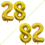 GOER Number 28 Balloons for 28th Birthday Party Decorations,42 Inch Jumbo Foil Helium 82 Balloons for 82nd Birthday Party Decoration (Gold)