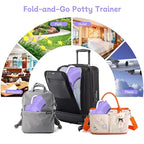 SKYROKU Foldable Kids Toilet Seat – Portable & Anti-Slip Travel Potty Training Seat for Toddlers, DIY Stickers, Storage Bag, Easy Clean & Compact for Home, Daycare, Grandparents House (Ages 2-6)