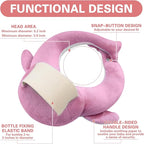 kornsurte Bottle Holder Pillow, Nursing Support Cushion for Bottle Feeding & Breastfeeding, Resolve Arm Soreness and Fatigue (Pink)