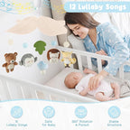 Woodland Crib Mobile – Forest Animals Baby Mobile for Crib with Upgraded 3-Mode Music Box, Blue Nursery Mobiles for Boys & Girls, Fits Standard Cribs, Forest Nursery Decor