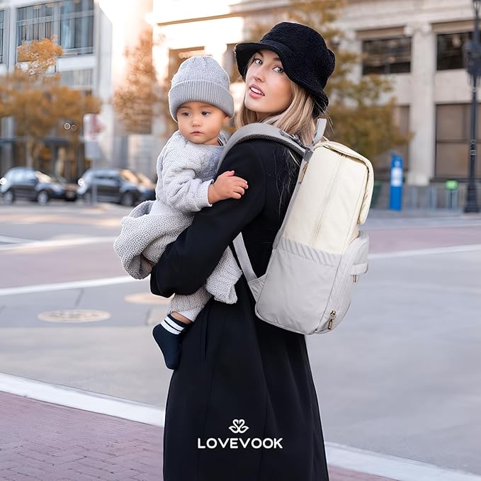 LOVEVOOK Diaper Bag Backpack, Baby Travel Bags for Boys & Girl, Toddler Waterproof Diaper Bag w/Changing Pad, Stroller Straps, Pacifier Case, Newborn Essentials Must Haves Mom