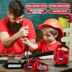 3 Pcs Toy Gardening Tool Set for Kids Toy Leaf Blower Weed Trimmer Chainsaw Pretend Play Set with Lights and Sounds Birthday for Boys Girls