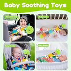 Baby Sensory Toy 0-6 Month Music Animal Stuffed Plush Caterpillar Toy for Infant 0-3-6 Month Tummy Time with Baby Mirror Crinkle Rattle for 6-12 Month Carseat Toys for Newborn Boys Girls Shower 1