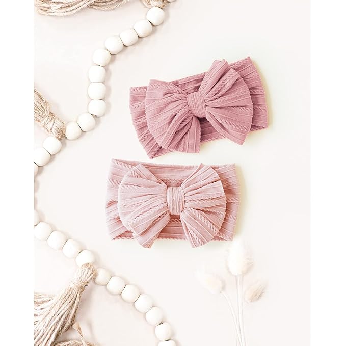 Niceye Handmade Baby Headbands Soft Stretchy Nylon Hair Bands with Bows for Newborn Infant Baby Toddler Girls