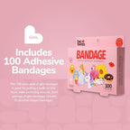 BioSwiss Bandages, Assorted Animal, Fun and Food Shaped Self Adhesive Bandage for Girls, Latex Free Sterile Wound Care, 100 Count