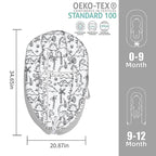 Baby Lounger Pillow Cover, Ultra Breathable Soft Cotton,Portable & Adjustable Infant Cover Floor Seat for Traveling Sea1（Cover Only）