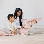 Baby Delight Alpine Deluxe Portable Baby Bouncer | Infant | 0-6 Months | 100% GOTS Certified Organic Cotton Fabric | Organic Rose
