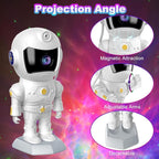 XIAOER Astronaut Galaxy Projector, Robot Star Night Light for Bedroom, Starry Nebula Space Projector Ceiling Lamp with Timer and Remote Control for Kids Adults