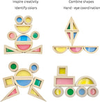 Rainbow Acrylic Stacking Blocks - 24PCS Montessori Toy & Decor for Toddler Gift for Endless Fun!