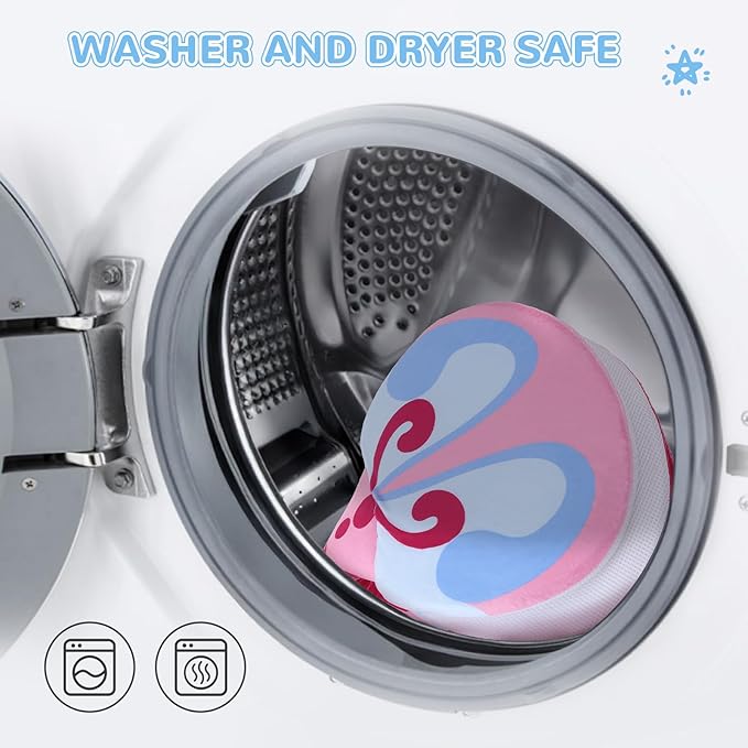 Premium Baby Bath Pad with Butterfly Flower - Ultra Soft & Quick Dry Bathtub Mat for Newborns, Anti-Slip Sink Cushion (Red-Blue)