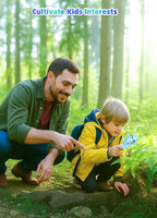 2-in-1 Microscope Camera for Kids, Mini Handheld Microscope Supporting Multiple Viewing Angles, Outdoor Educational Science Adventure Toys, Birthday Gifts for 3-10 Years Old Boys Girls, Blue Dinosaur