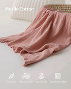 Blissful Diary Muslin Nursing Cover for Breastfeeding, Breathable Breastfeeding Cover up with Arch Neckline for Women, Nursing Apron (Dusty Pink)